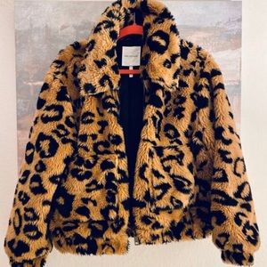 Cheetah faux fur jacket